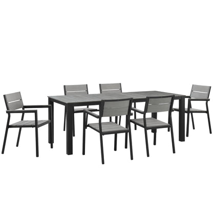 Maine 7 Piece Outdoor Patio Dining Set by Furniture For America