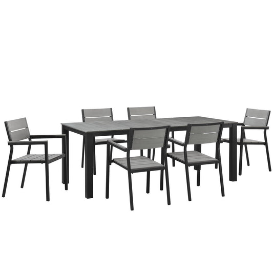 Maine 7 Piece Outdoor Patio Dining Set by Furniture For America