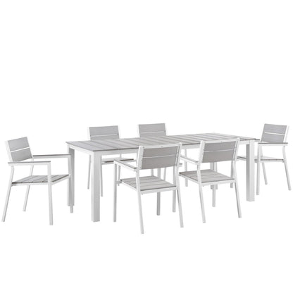 Maine 7 Piece Outdoor Patio Dining Set by Furniture For America