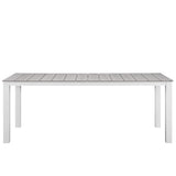 Marin 7 Piece Outdoor Patio Dining Set in White Light Gray