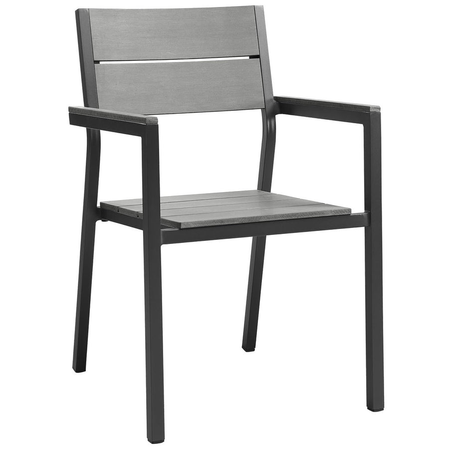Marin 9 Piece Outdoor Patio Dining Set in Brown Gray