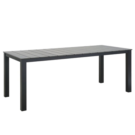 Maine 9 Piece Outdoor Patio Dining Set in Brown Gray