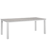 Marin 9 Piece Outdoor Patio Dining Set in White Light Gray