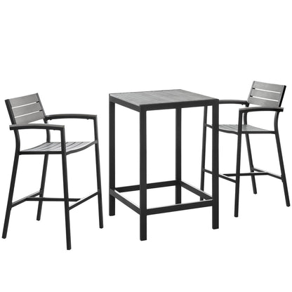 Maine 3 Piece Outdoor Patio Dining Set by Furniture For America