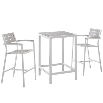 Maine 3 Piece Outdoor Patio Dining Set by Furniture For America