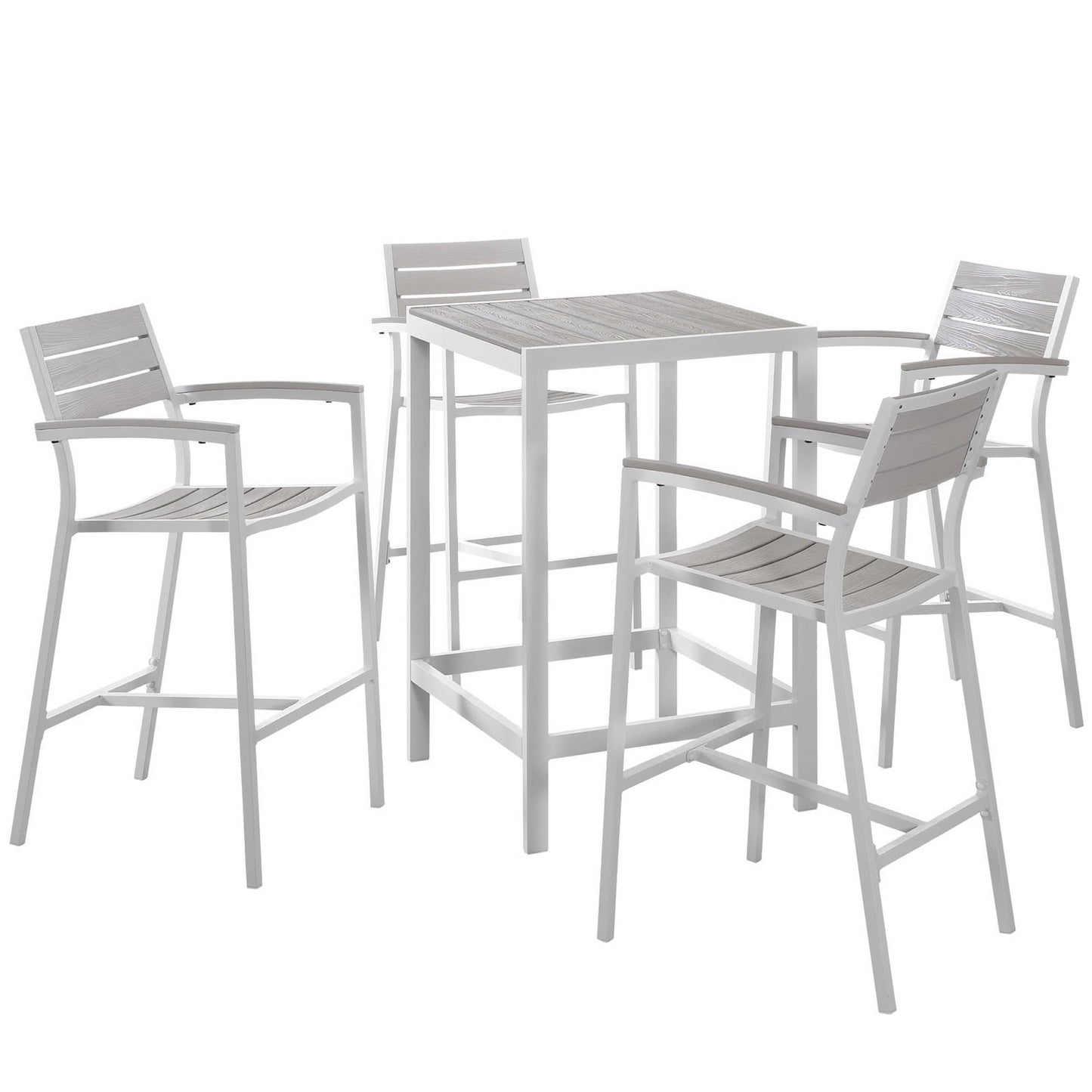 Maine 5 Piece Outdoor Patio Bar Set by Furniture For America
