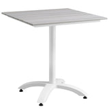 Marin 5 Piece Outdoor Patio Dining Set in White Light Gray