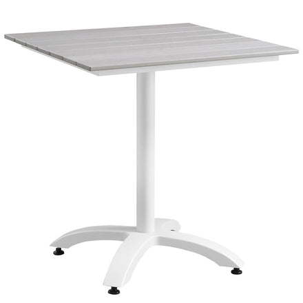 Maine 5 Piece Outdoor Patio Dining Set in White Light Gray