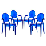 Thistle Dining Armchairs Set of 4 in Blue