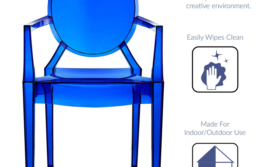 Thistle Dining Armchairs Set of 4 in Blue