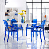 Thistle Dining Armchairs Set of 4 in Blue