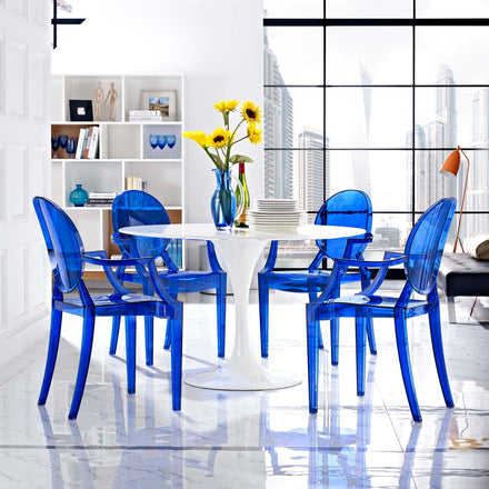Casper Dining Armchairs Set of 4 in Blue