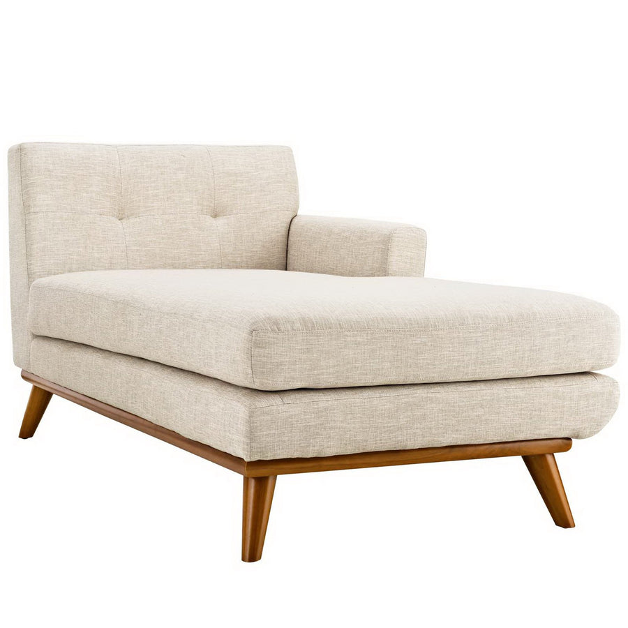 Flint Right-Facing Upholstered Fabric Chaise in Beige