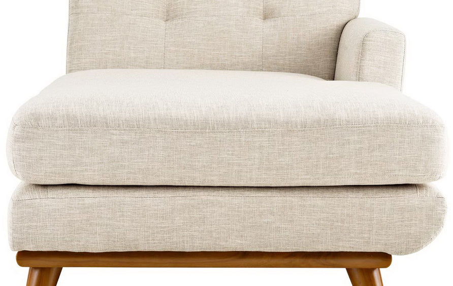 Flint Right-Facing Upholstered Fabric Chaise in Beige