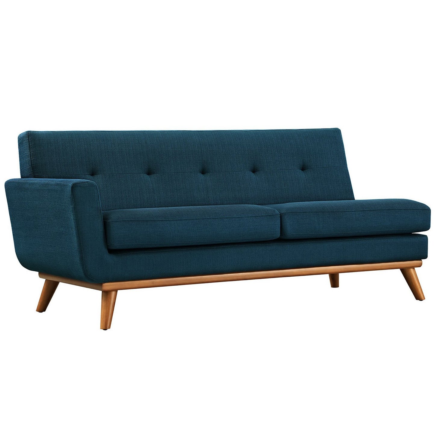 Flint Left-Arm Upholstered Fabric Loveseat in Azure