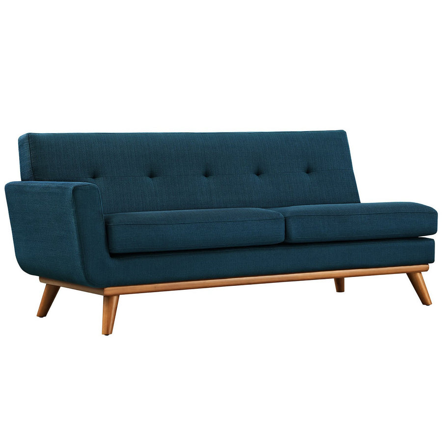 Flint Left-Arm Upholstered Fabric Loveseat in Azure