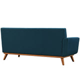 Flint Left-Arm Upholstered Fabric Loveseat in Azure