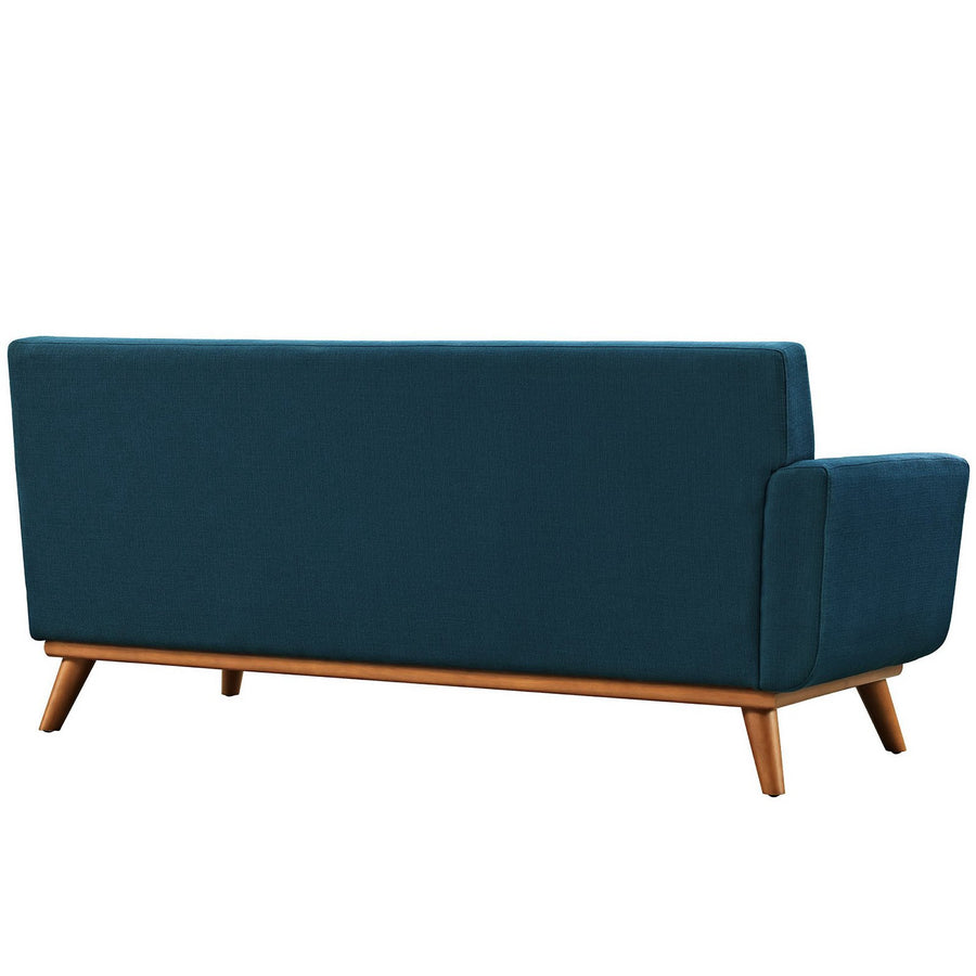 Flint Left-Arm Upholstered Fabric Loveseat in Azure