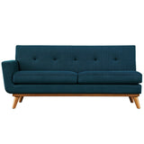 Flint Left-Arm Upholstered Fabric Loveseat in Azure