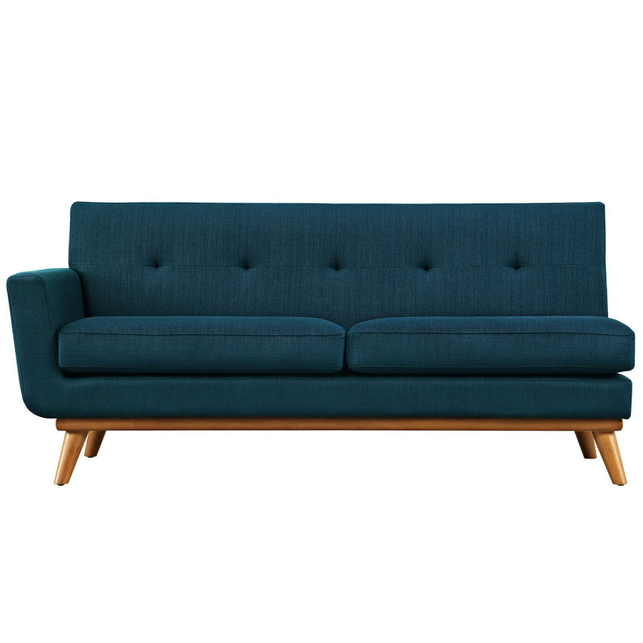 Flint Left-Arm Upholstered Fabric Loveseat in Azure