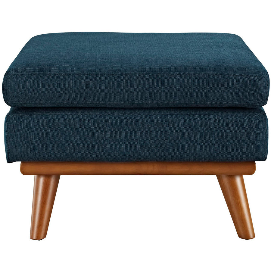 Flint Upholstered Fabric Ottoman in Azure