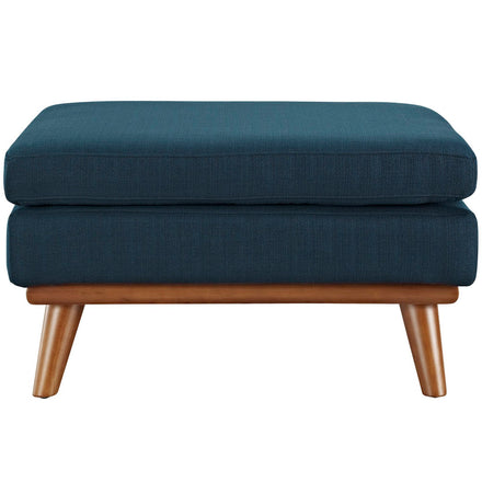 Engage Upholstered Fabric Ottoman in Azure