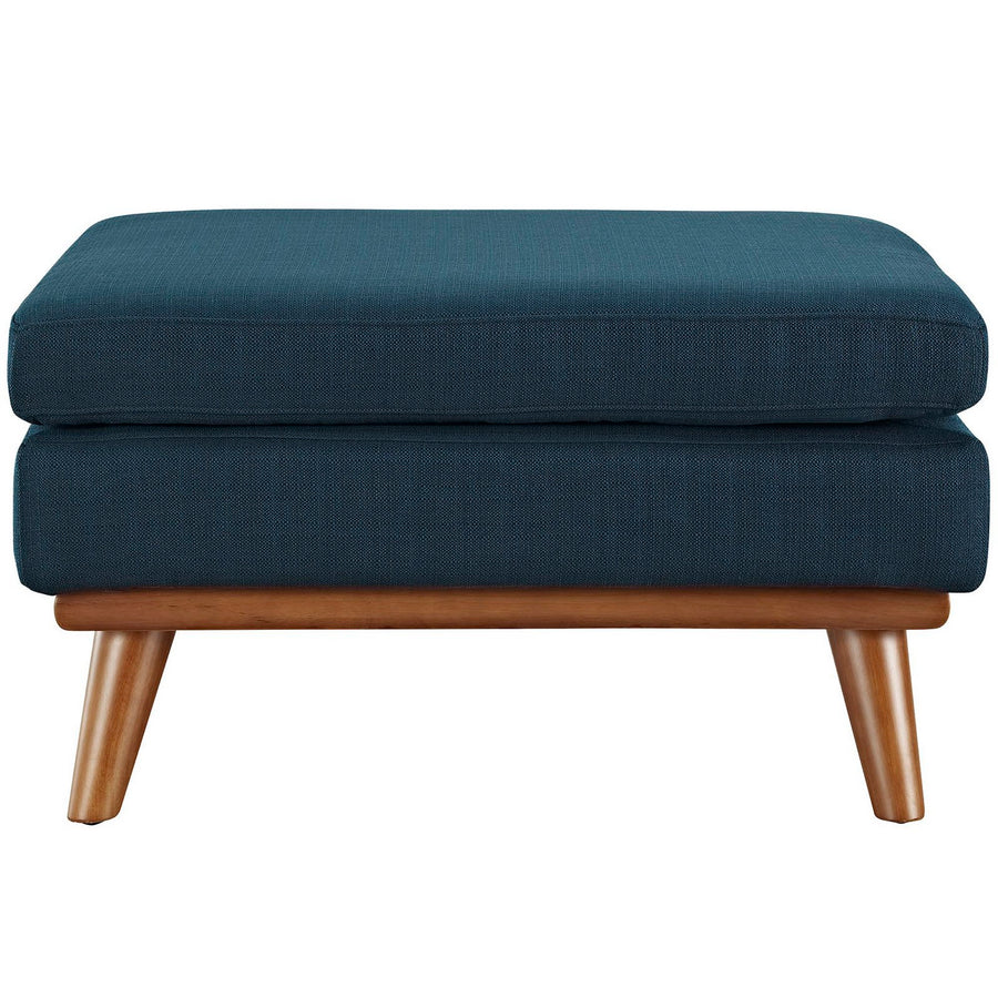 Flint Upholstered Fabric Ottoman in Azure