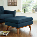Flint Upholstered Fabric Ottoman in Azure