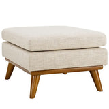Flint Upholstered Fabric Ottoman in Beige