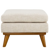 Flint Upholstered Fabric Ottoman in Beige