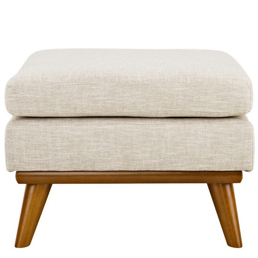 Flint Upholstered Fabric Ottoman in Beige