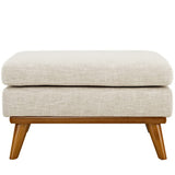 Flint Upholstered Fabric Ottoman in Beige