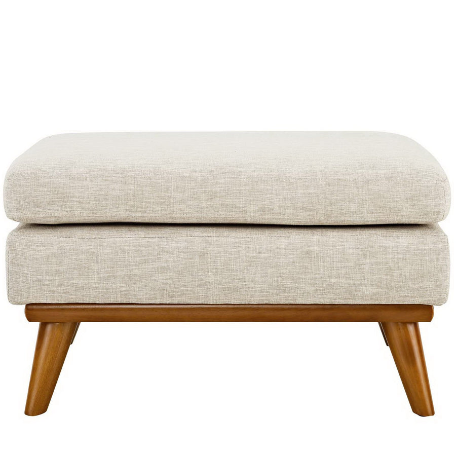 Flint Upholstered Fabric Ottoman in Beige