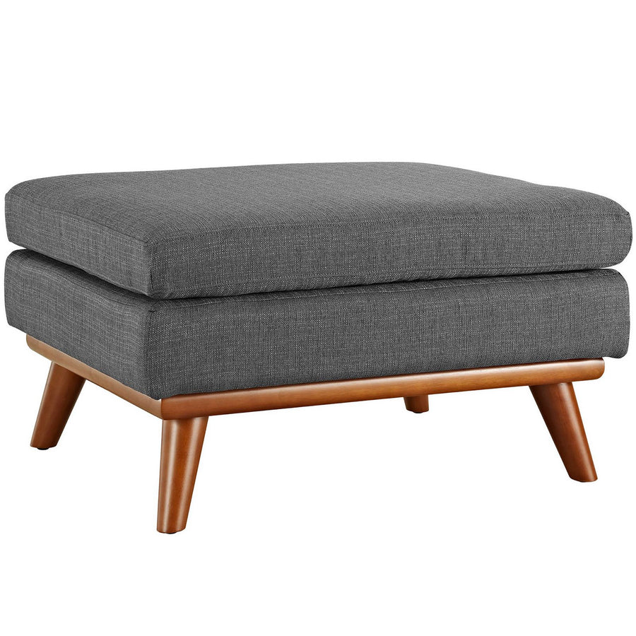 Flint Upholstered Fabric Ottoman in Gray