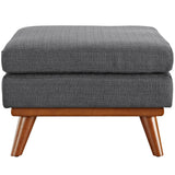 Flint Upholstered Fabric Ottoman in Gray