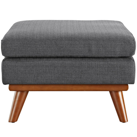 Engage Upholstered Fabric Ottoman in Gray