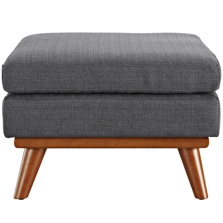 Flint Upholstered Fabric Ottoman in Gray