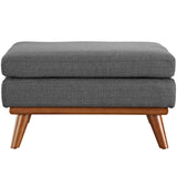 Flint Upholstered Fabric Ottoman in Gray
