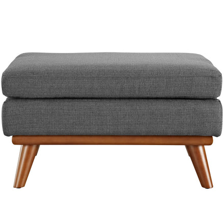 Engage Upholstered Fabric Ottoman in Gray