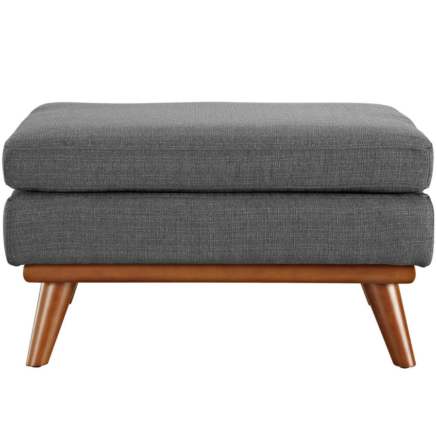 Flint Upholstered Fabric Ottoman in Gray