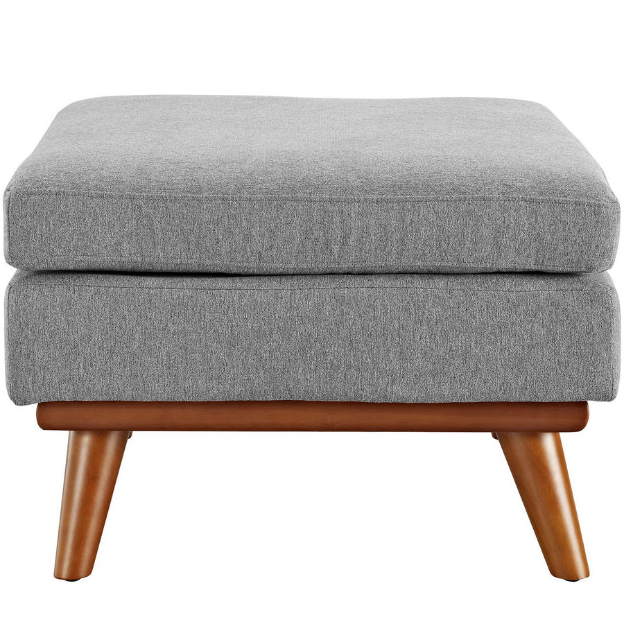 Flint Upholstered Fabric Ottoman in Expectation Gray
