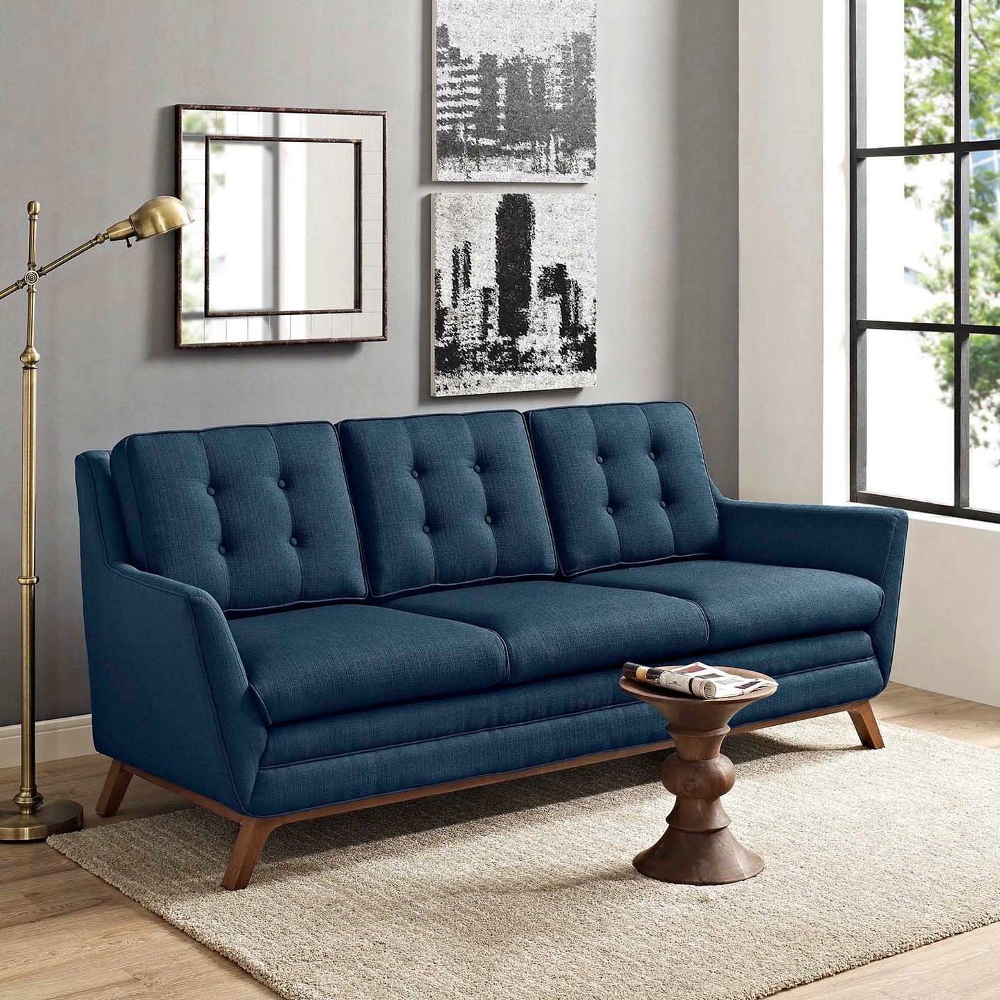 Beguile Upholstered Fabric Sofa by Furniture for America