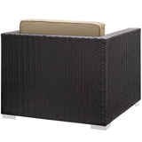 Sienna 5 Piece Outdoor Patio Sectional Set in Espresso Mocha