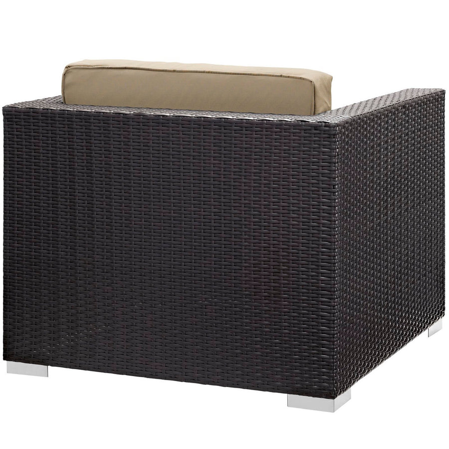 Sienna 5 Piece Outdoor Patio Sectional Set in Espresso Mocha