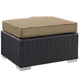 Sienna 5 Piece Outdoor Patio Sectional Set in Espresso Mocha