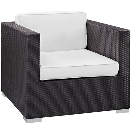 Convene 5 Piece Outdoor Patio Sectional Set in Espresso White