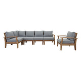 Cove 6 Piece Outdoor Patio Teak Set in Natural Gray