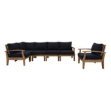 Cove 6 Piece Outdoor Patio Teak Set in Natural Navy