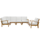 Cove 6 Piece Outdoor Patio Teak Set in Natural White