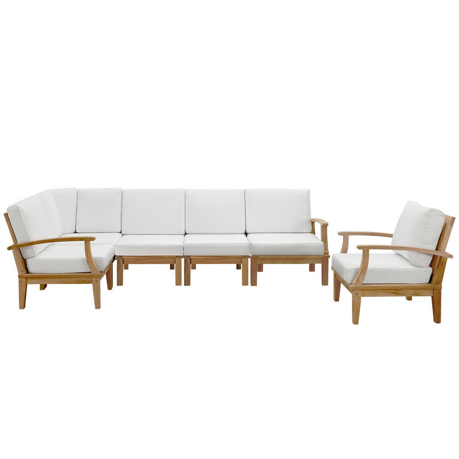Cove 6 Piece Outdoor Patio Teak Set in Natural White